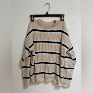 pale beige-pink striped sweater